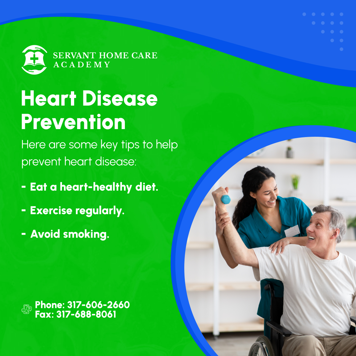 ServantHomeCare's tweet image. Prevent heart disease with these essential tips. Your heart health matters. Join our educational programs today! 

#HealthcareTrainingSchool #IndianapolisIN #HeartHealth