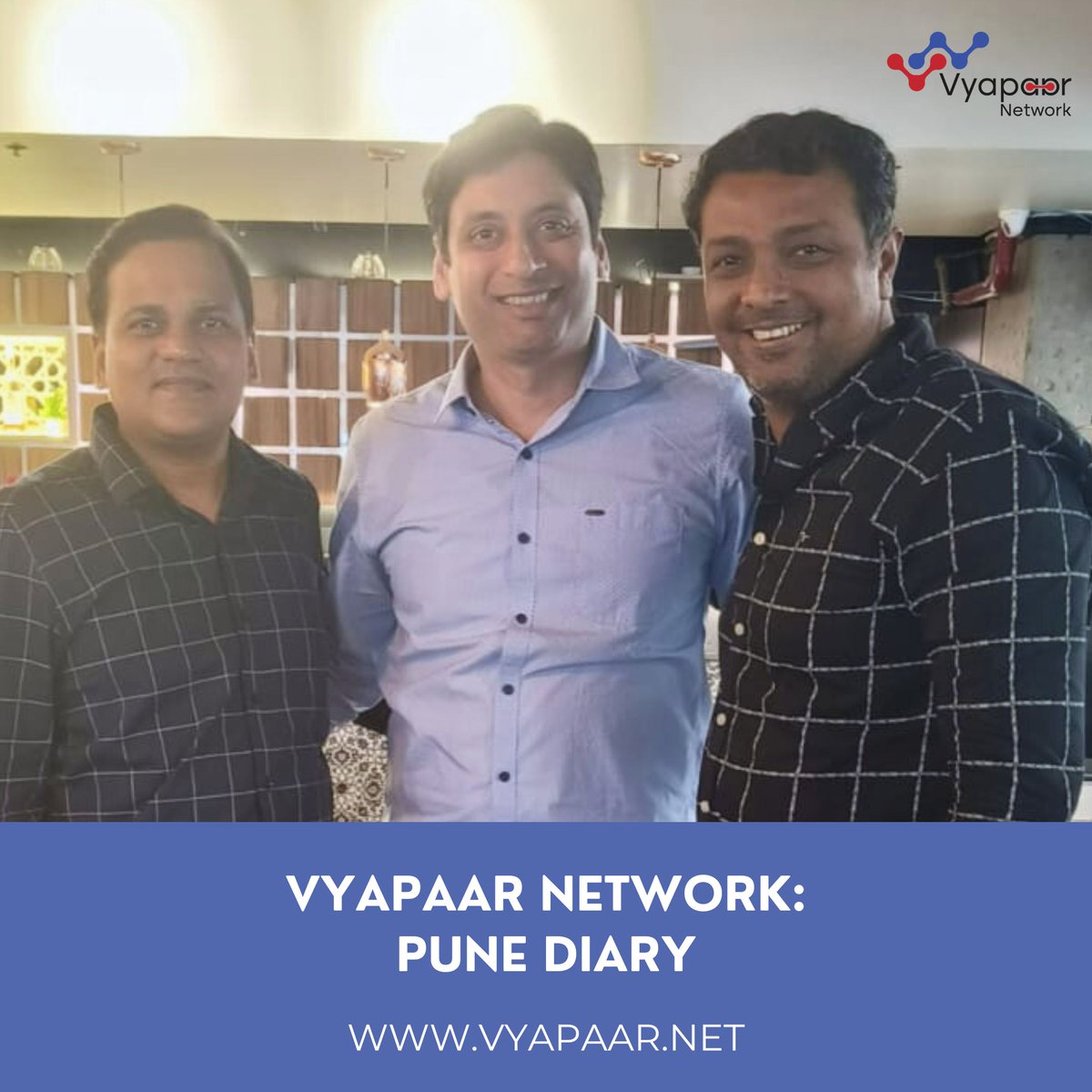 vyapaarnet's tweet photo. Exciting discussions @ Vyapaar Network!

Our founders Mrunal Nagrecha &amp; Hardik Shah recently met with Strategic Advisor &amp; Entrepreneur Akash Sureka. We shared insights on our growing portfolio of B2B solutions, including our innovative business models - BizBooster &amp; BizGrowth. https://t.co/SpU8O7PWFG