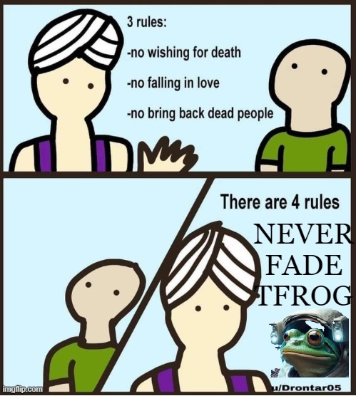 TonfrogPPP's tweet photo. Remember the four rules when presenting wishes to a genie! 💪

or Karma just might come back to haunt you! 

$TFROG is the way!  #RespecttheCroak

#memecoin #1000x $TON https://t.co/N0ITbws49m
