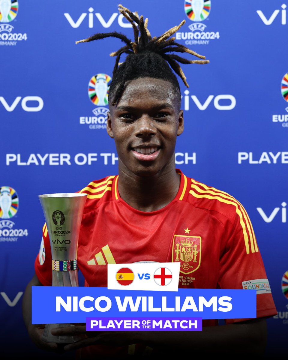 DurlabhDJ's tweet photo. Champions Spain #EURO2024
#ESPENG #EUROFinal #Eurocopa
#SPAvENG #UEFAEuros2024 #UEFA2024 #UEFA
Rodri Yamal Nico Williams Dani Olmo
Harry Kane Foden Luke Shaw Palmer Walker https://t.co/fTft2vvPMk