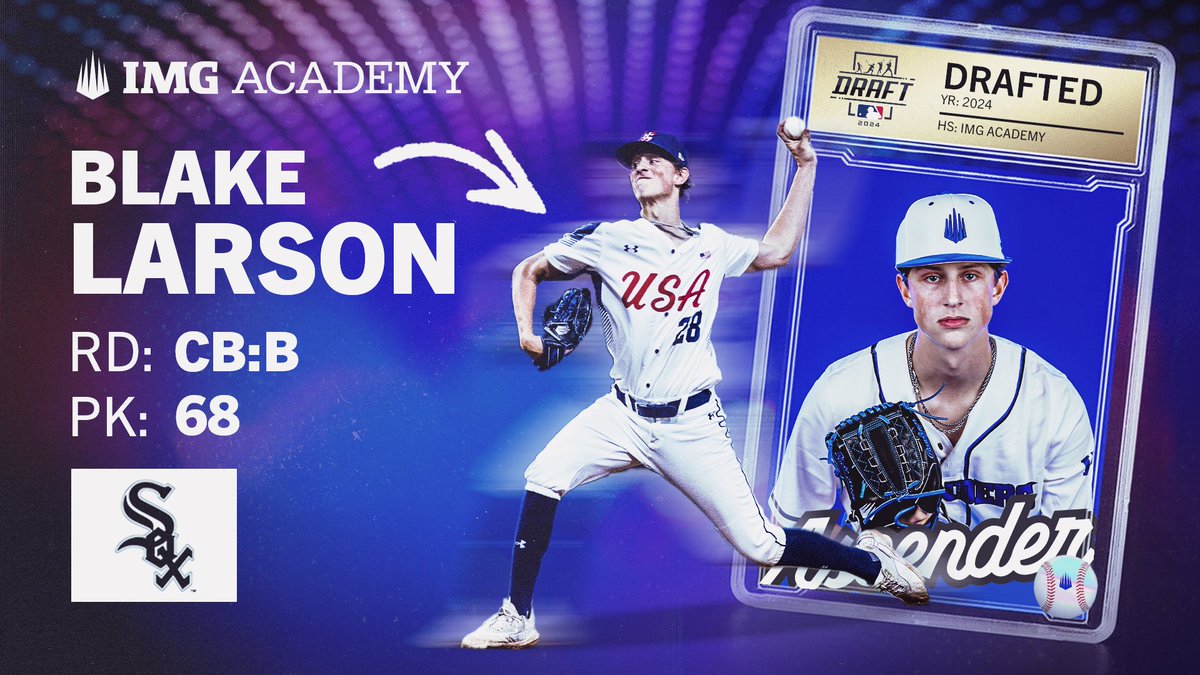 THIS SOUTHPAW IS HEADED TO THE SOUTH SIDE OF CHICAGO

Blake Larson was selected in the Competitive Balance Round B pick 68 by the Chicago White Sox!
#MLBDraft24  #MLB