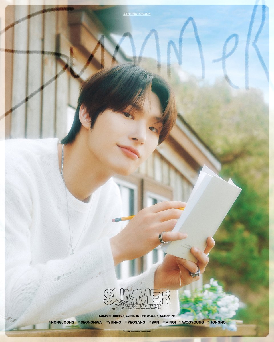 ATEEZofficial's tweet photo. [📷] ATEEZ 2024 SUMMER PHOTOBOOK Preview '민기(MINGI)'
⠀
PRE-ORDER: 2024. 07. 16(TUE) 1PM ~
RELEASE: 2024. 08. 13(TUE)
⠀
#2024_OUR_SUMMER
#ATEEZ #에이티즈 #MINGI #민기 https://t.co/ITUZME7P60