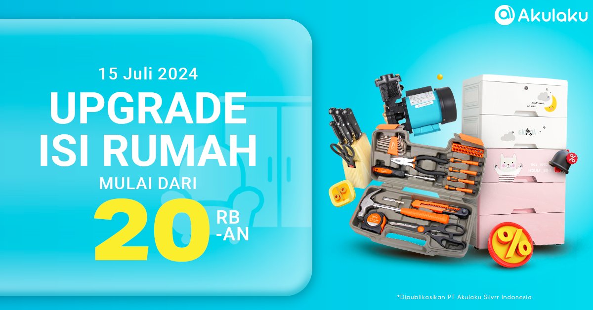 akulakuID's tweet photo. Saatnya UPGRADE ISI RUMAH🏡
Kapan lagi belanja barang home living MULAI DARI 20RB-AN🛍🛒
Sikat promonya 👉 https://t.co/Thqqhn9dk6
#AkulakuIndonesia #BelanjaOnline #PromoHomeLiving #RumahTangga https://t.co/ypd2IH6lAU