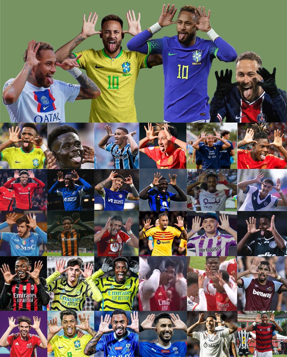 Sha92fc's tweet photo. Thread of some of the players that did Neymar’s celebration recently
✋🏼😜🤚🏼
Just to show his INFLUENCE on this new generation https://t.co/p5Ifn0XidU