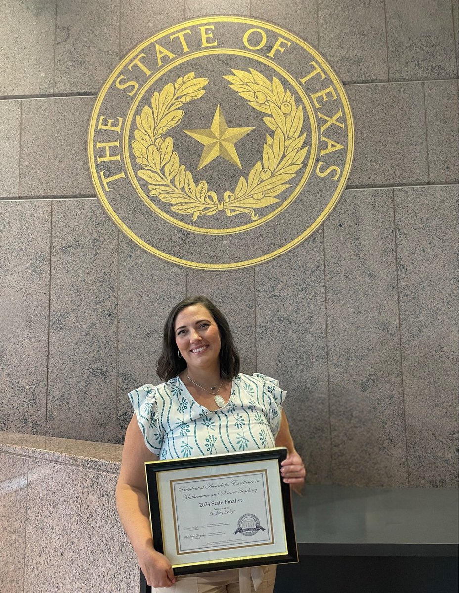 MrsLeiker's tweet photo. It was an absolute honor to be recognized by the @TXSBOE and @teainfo in Austin! It was a true blessing to celebrate being 1 of 3 science finalist in Texas for the Presidential Award in Excellence Mathematics and Science Teaching! @FBISDscience @FortBendISD https://t.co/D0LeIecW8C