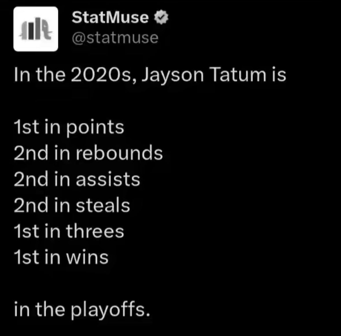 lockedupjb's tweet photo. Tatum is a once in a generation player, don’t let the media fool you https://t.co/0Yr9rqbq7A