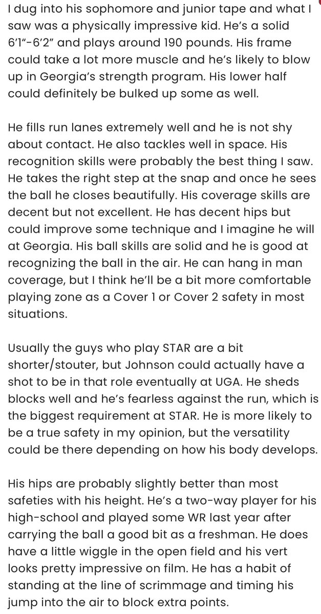 GrahamCoffeyDC's tweet image. Georgia gets a commitment from 4* S Rashad Johnson out of Bushnell, FL

Here’s some of what I wrote about him on @DawgsCentral_ a few days ago after watching his last two years of tape