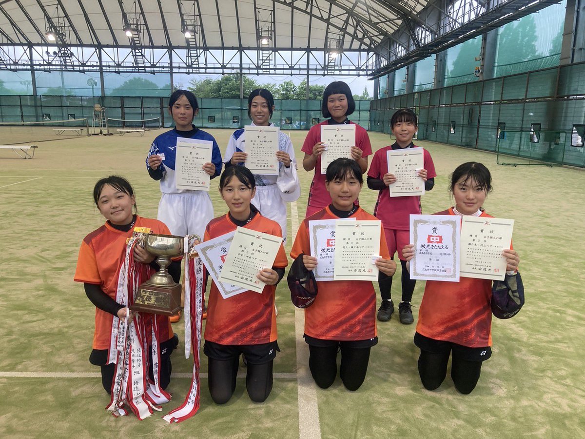 hiro_softtennis's tweet photo. 第53回 #広島県中学校ソフトテニス選手権大会
7月14日 東広島運動公園
個人戦
女子
第一位　吉中・沖永(安芸STC)
第二位　瀬戸本・村上(安芸STC)
第三位　空河内・川中(祇園東)
第三位　沖・石田(黒瀬中)

#ソフトテニス
#中学生
#個人戦
#softtennis https://t.co/jzdyyku0dG