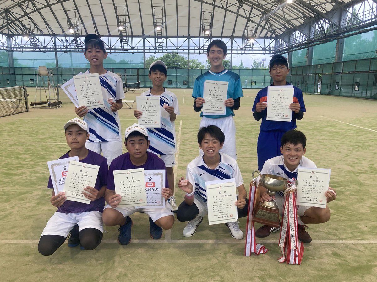 hiro_softtennis's tweet photo. 第53回 #広島県中学校ソフトテニス選手権大会
7月14日 東広島運動公園
個人戦
男子
第一位　新谷・水野(三原JST)
第二位　山下佑・山下優(KUREX)
第三位　肥岡・髙橋(向陽中)
第三位　杉原・新谷(三原JST)

#ソフトテニス
#中学生
#個人戦
#softtennis https://t.co/eEv568GElB