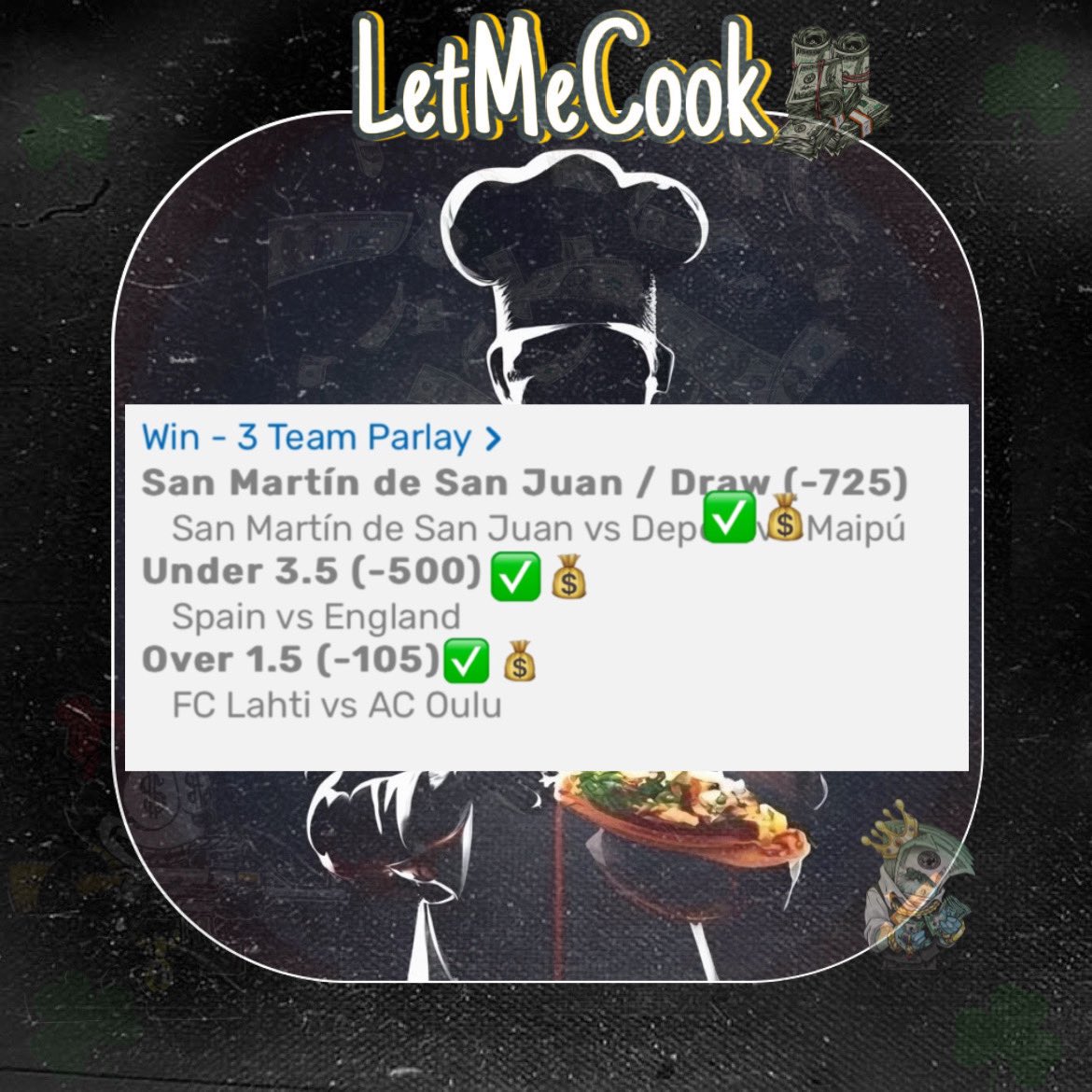 justdejilol's tweet photo. Cash the bovada slip ⚽️🤑💰
#Gamblingcommunity #Soccer #bovada #Gamblingtwitter #socceranalyst #fliff #freepicks #bettingexpert #sportbetting
Follow for more… if you love to win daily💯 https://t.co/1LIi53GCuY