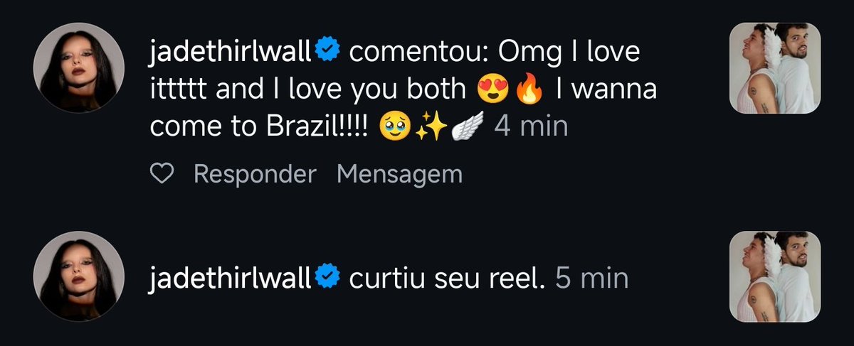 vinypb's tweet photo. ATENÇÃO ISSO NÃO É UM TESTE !!

A Jade Thirlwall viu o nosso vídeo, curtiu e comentou dizendo que amou, que ama a gente e que quer vim para o Brazil 😭😭😭😭😭😭😭😭😭😭

Eu tô muito feliz !!

@jadethirlwalIbr
@jadethirlwall @archivesofjade @trechoslmix @LittleMixBR @waltinhown https://t.co/dFmunLcHmY
