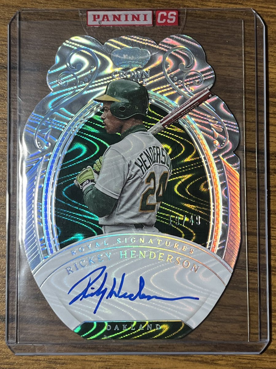 cardboard_diet's tweet photo. @870Cards 2023 Chronicles Crown Royal Baseball #RSRH Rickey Henderson On Card Auto /49 die cut
$125 BMWT https://t.co/o6PxYt8f50