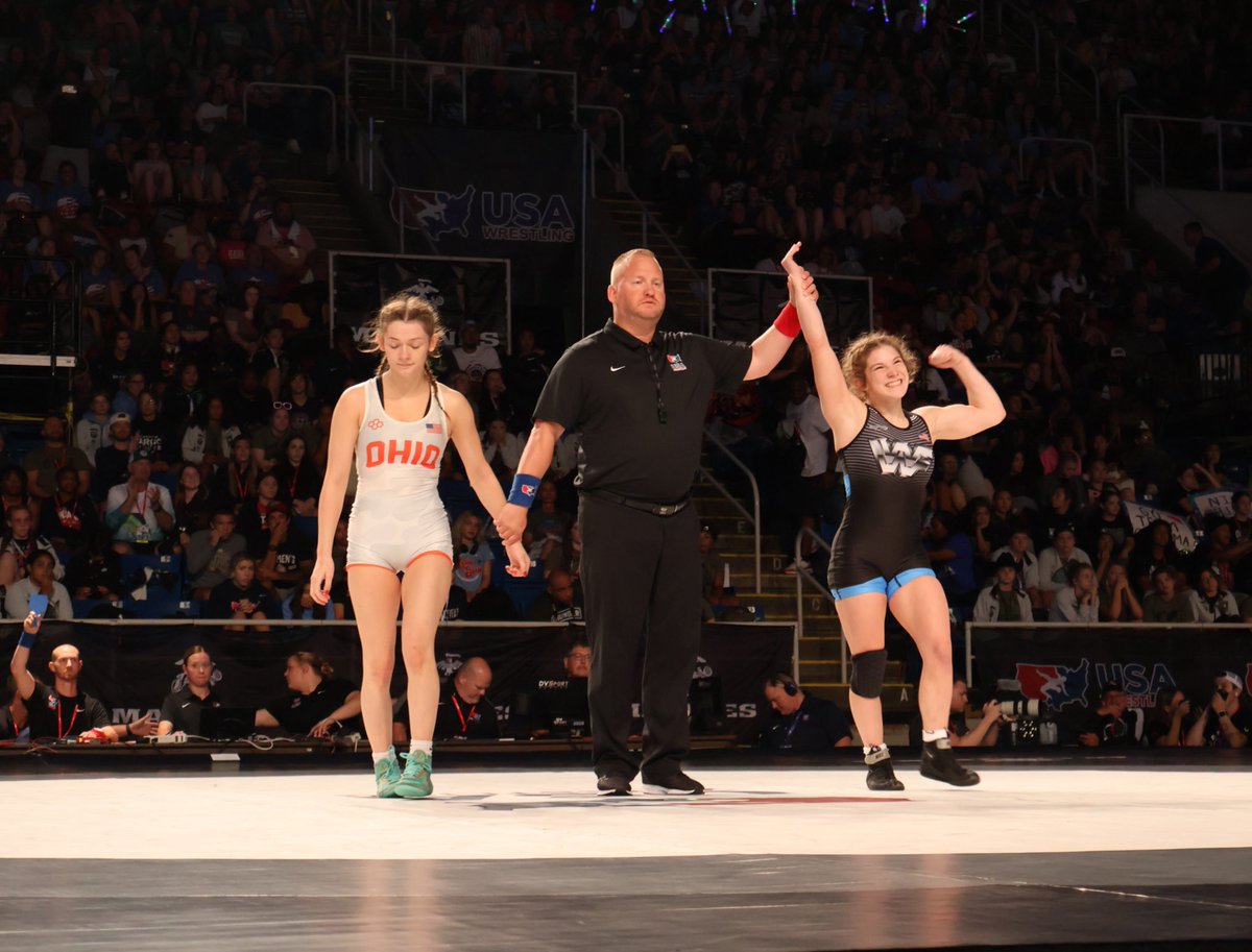 Junior National Champion, Taylor Whiting! 
Path to the podium 🥇🛑
Win - Kathryn Christensen (ID)
Win - Sybella Landrie (CT)
Win - Arianna Beltran (TX)
Win - Jayden Keller (MO)
Win - Mariah Dillard (TX)
Win - Chloe Dearwester (OH)