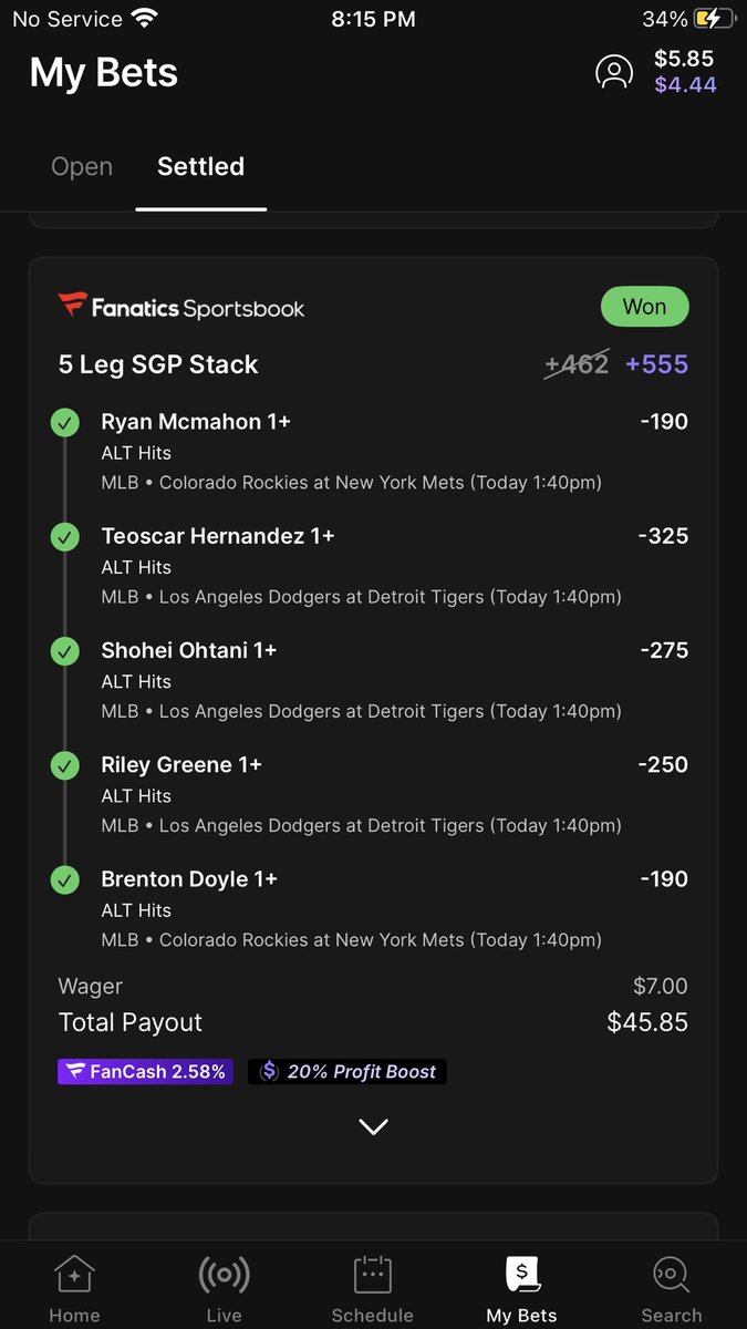 g0fastdntdie's tweet photo. #MLB #Hitsheet paid off today! Winner winner chicken dinner! #Bet #Outlier #Fanatics #Sportsbook 21+ Gamble Responsibly! https://t.co/fP0cfBspTN