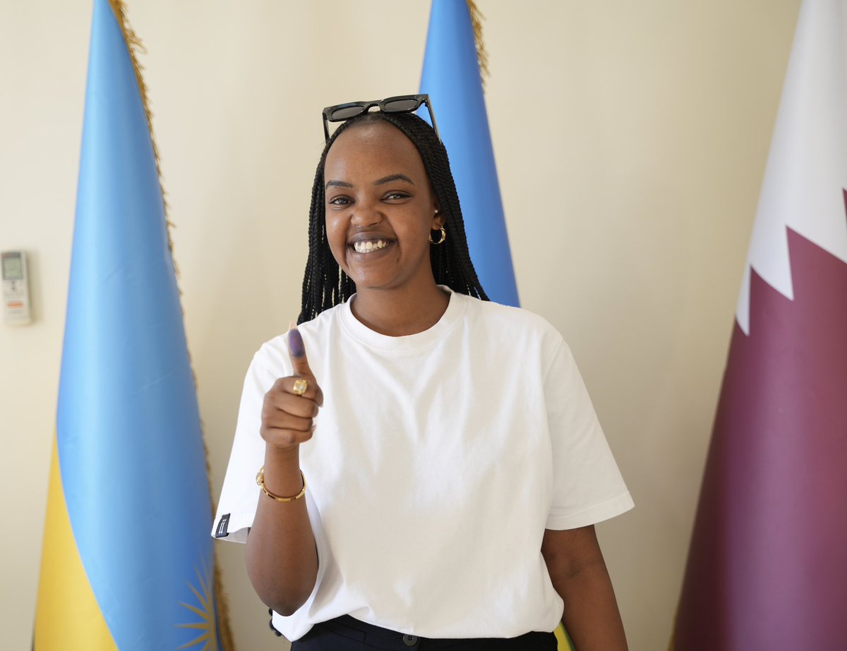 RwandainQatar's tweet photo. New voters, new voices! Our first-time voters were excited to cast their ballots for the Presidential and Parliamentary elections and take part in shaping Rwanda's future.
#MyFirstVote #Amatora https://t.co/T5aiqZfHc0