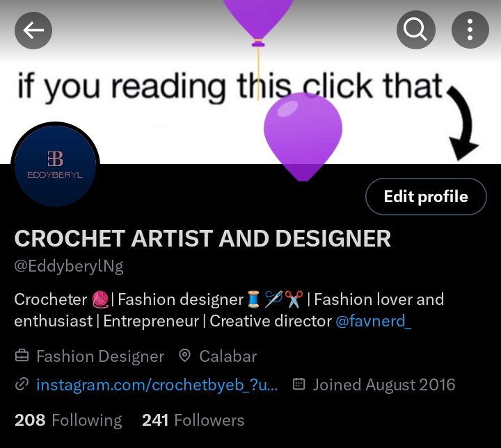 EddyberylNg's tweet photo. Twitter got stingy with the balloons 🤣🤣
Coincidentally we screen grab the purple balloon Popping
Happy anniversary to us 🥂
Cheers to #turning4
Many more years with many more wins 🎉
#crochetbyeb #eddyberyl🇳🇬 https://t.co/yd8TVGtGGr