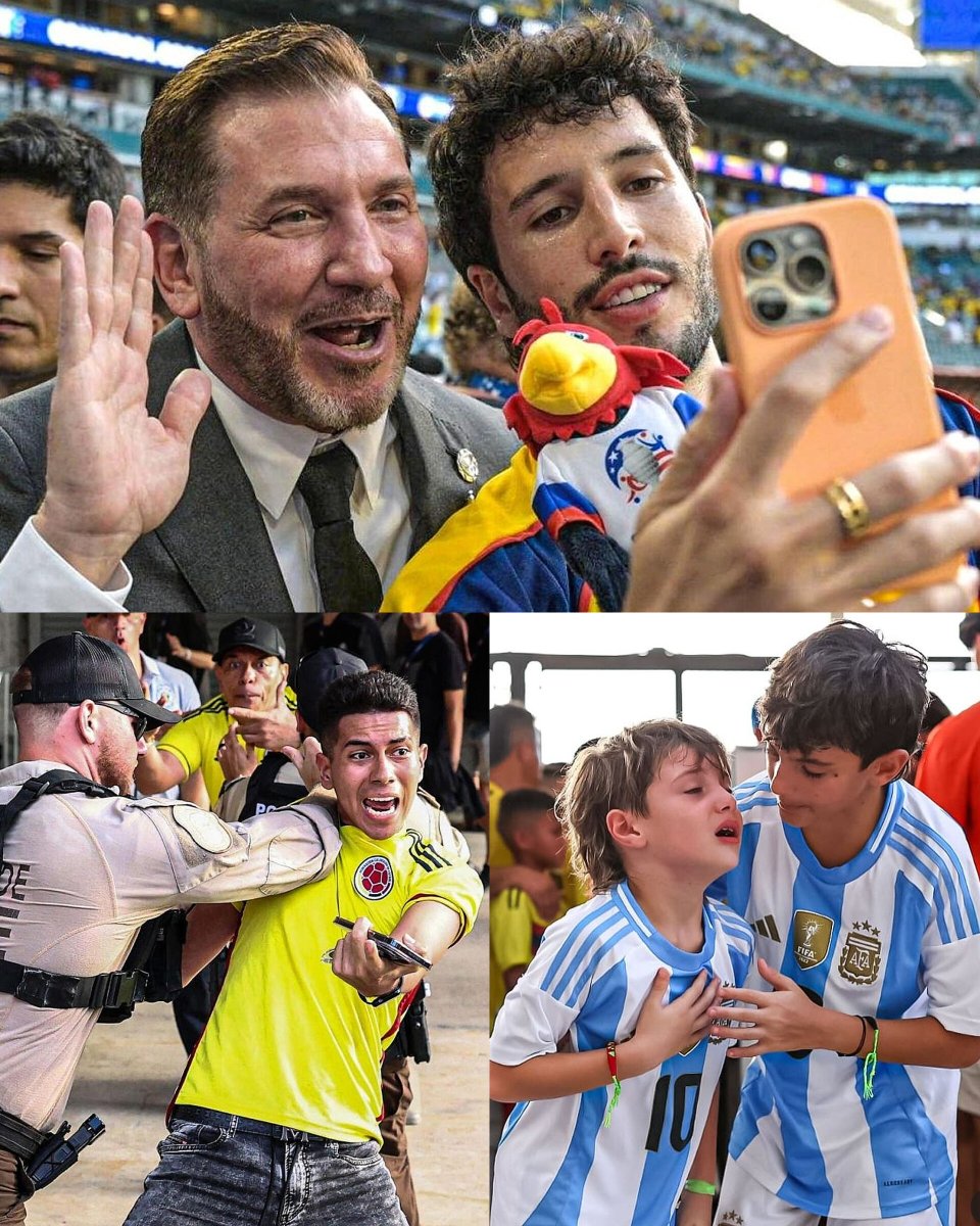 Adentro de la cancha (la fiesta que muestran)

Afuera de la cancha (la realidad) 

Esto está pasando en una FINAL.
