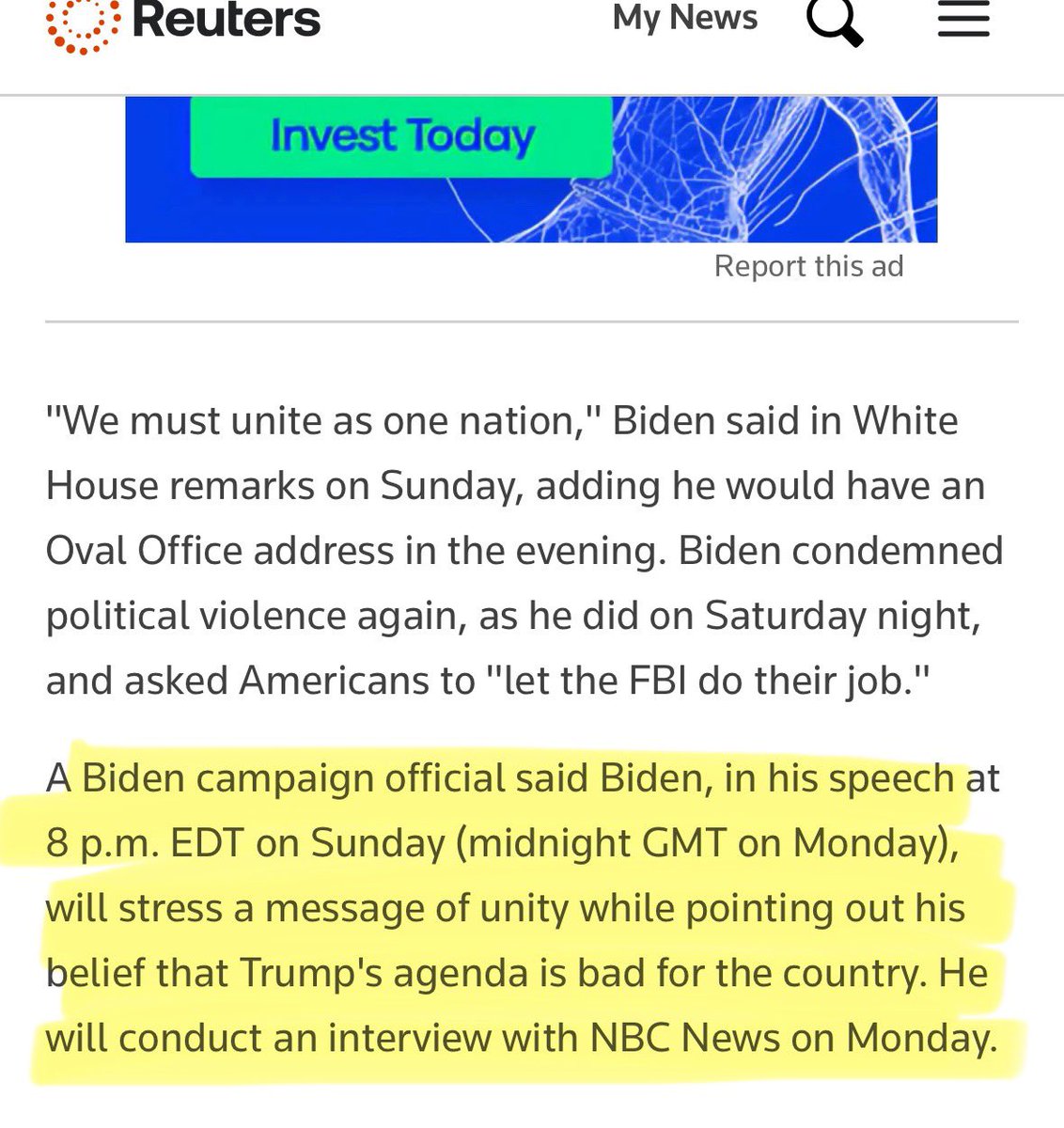 SanaSaeed's tweet photo. Reuters changed this — without making note of the fact they made the edit. This is a significant change. I took my original screenshot at 6:03pm EST. Second screenshot was just taken. https://t.co/YGpNuVH68g