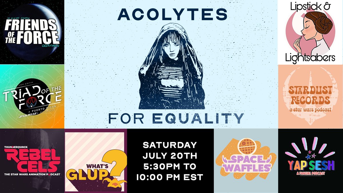 Geeky_Waffle's tweet photo. Star Wars podcasters and creators are getting together for a fundraising livestream for @equalitynow: https://t.co/TlBTD9lT84

We'll also be raffling off some fantastic prizes. July 20th from 5:30 pm to 10:00 pm EST.

https://t.co/rGKe367UUN https://t.co/dP0PcoUHgA