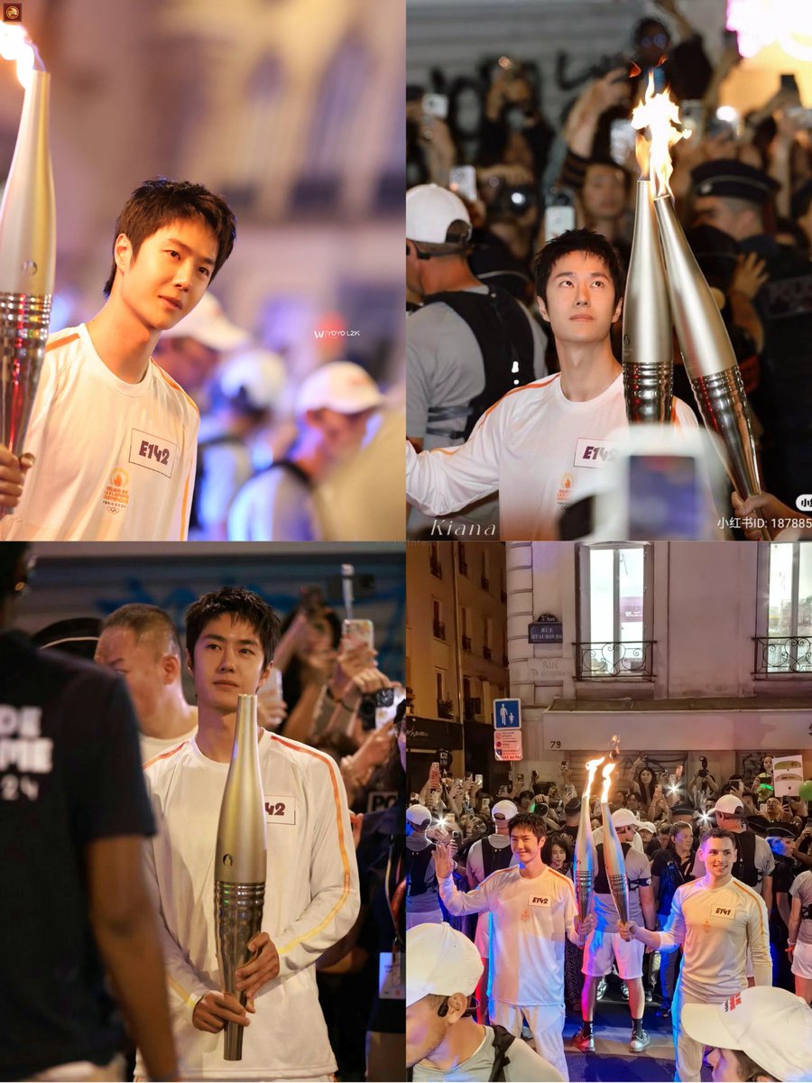 mandarinfess's tweet photo. [nihao] so proud! wang yibo jadi torchbearer di paris olympic torch relay 2024!!😭😭 mana anaknya full senyum lagi https://t.co/uwfRXNocdP