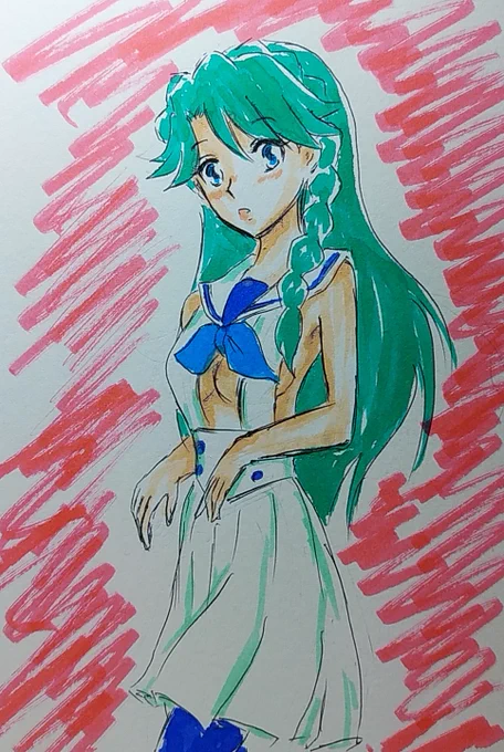 #1日1プリキュア7/9分。この日は「ノーブラの日」だったのでノーブラ学園ラクガキ。 