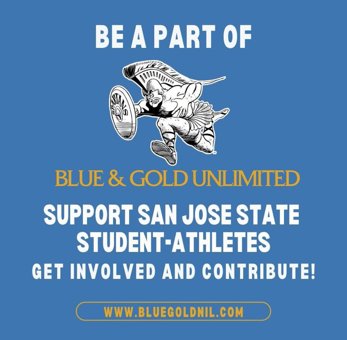 I am grateful to be a Blue and Gold Unlimited Student-Athlete! I appreciate the work they’ve put in to our program to help us succeed. Give <a href="/BlueGoldNIL/">Blue & Gold Unlimited</a> a like, and follow to learn how to support Spartan Athletics.