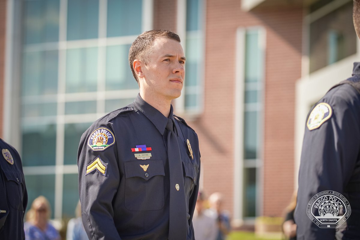 FargoPolice's tweet photo. The ceremony also honored Officers Andrew Dotas &amp; Tyler Hawes who were critically injured and Ofc. Zach Robinson who ended the threat on that fateful day. Karlee Koswick, the civilian who was shot in the barrage of gunfire, was also in attendance and awarded a Purple Heart. https://t.co/ruM6H9Y2Rj