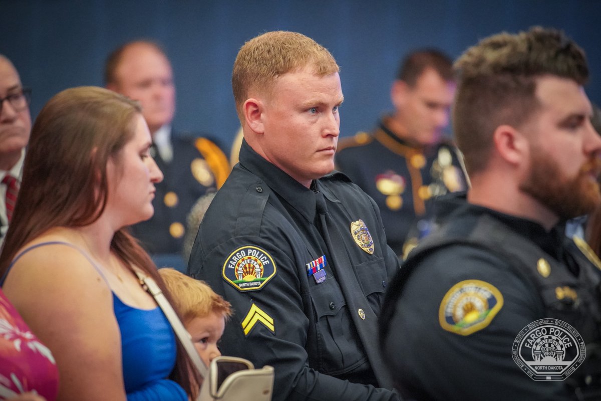 FargoPolice's tweet photo. The ceremony also honored Officers Andrew Dotas &amp; Tyler Hawes who were critically injured and Ofc. Zach Robinson who ended the threat on that fateful day. Karlee Koswick, the civilian who was shot in the barrage of gunfire, was also in attendance and awarded a Purple Heart. https://t.co/ruM6H9Y2Rj