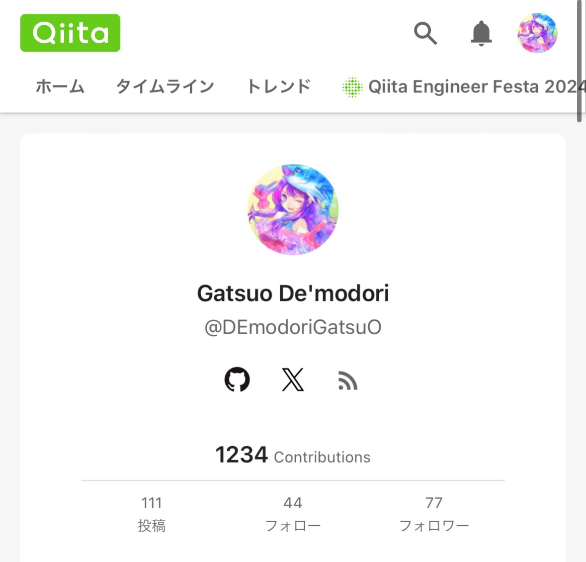 DemodoriGatsuo's tweet image. 123 Four 😆　＃Qiita