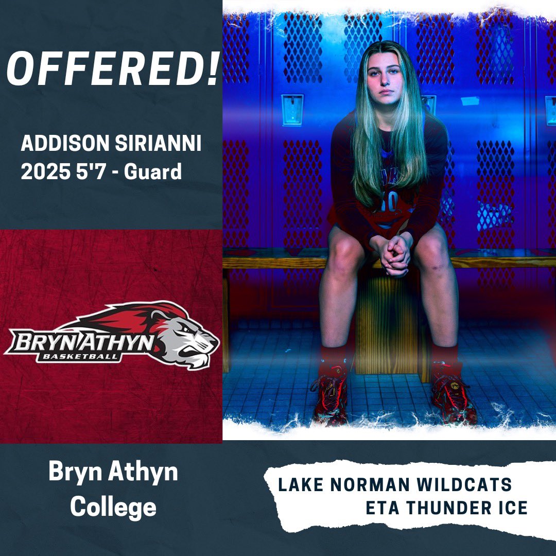 ‼️OFFERED‼️
Thank you <a href="/travisponton/">Travis Ponton</a> for our discussions and for coming to watch me play. I’m excited to have received an offer to play for <a href="/BrynAthynWBB/">Bryn Athyn College Women's Basketball</a>!

<a href="/LNHSGBB/">Lake Norman Girl's Basketball</a> @ETAThunder <a href="/crossmanbball/">Rey Crossman Basketball</a> <a href="/TheOneRC/">RC</a>