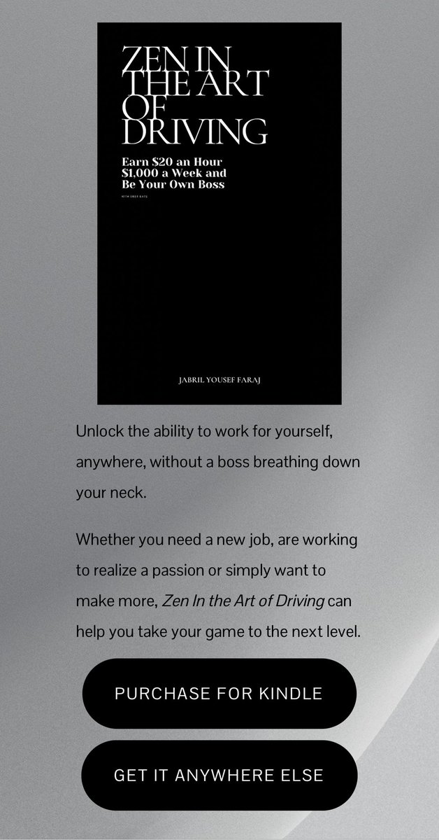 PUBLISHED: “Zen in the Art of Driving” is LIVE! 

This to-the-point Uber Eats manual from <a href="/dankonionprod/">DANK ONION</a> lays out my straightforward, easy-to-apply method to maximize earnings and mitigate costs while on the road. Earn $20/hr, $1,000 a week + Be Your Own Boss!