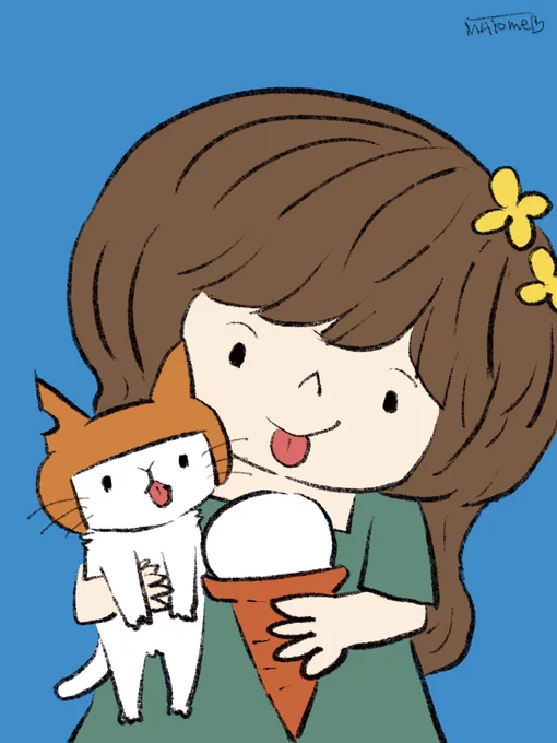こんな風に、ただこうして静かに過ごす時間が好きだな。                             #絵 #イラスト #猫 #ネコ #Cat 