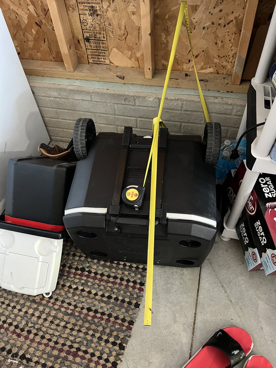 e10rowley's tweet photo. This a.m. The Boys told me they broke a 25-foot tape measure setting-up a 46-foot mound to practice their pitching.
Tonight I found this set-up in the grass.
Unsure if I’m impressed with their ingenuity and persistence … or afraid I’m raising the village idiots. #MaybeBoth https://t.co/lfrbfRCpoo