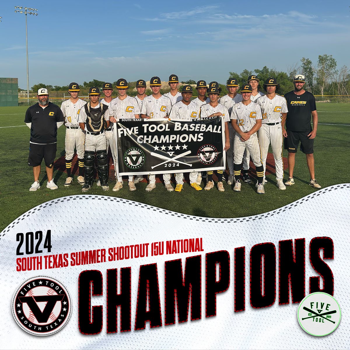 Five Tool South Texas (@fivetoolstx) on Twitter photo 🏆CHAMPIONS🏆
Congrats to <a href="/TheCanesSW/">Canes Southwest</a> Futures Enos on winning the 15U National Division of the <a href="/FiveTool/">Five Tool Baseball</a> South Texas Summer Shootout!
#WatchEm 🏆CHAMPIONS🏆
Congrats to <a href="/TheCanesSW/">Canes Southwest</a> Futures Enos on winning the 15U National Division of the <a href="/FiveTool/">Five Tool Baseball</a> South Texas Summer Shootout!
#WatchEm