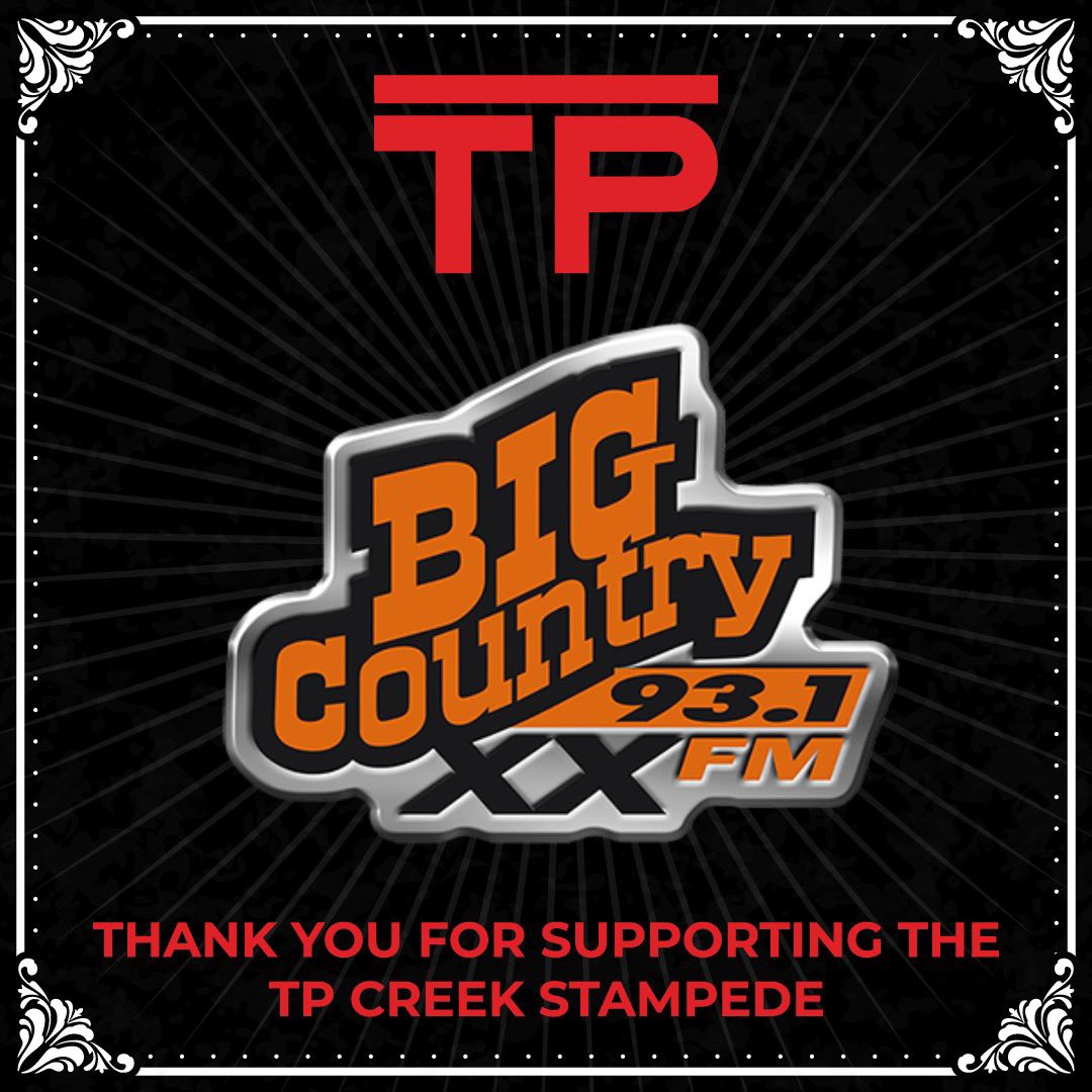 Teepee Creek Stampede (@tpstampede) on Twitter photo ✨GO AROUND CHAMPION SPONSOR✨
The Teepee Creek Stampede Association would like to thank our friends at Big Country 93.1 FM (<a href="/BigCountry931/">Big Country 93.1</a>) Grande Prairie for their continuous support of the Teepee Creek Stampede. ✨GO AROUND CHAMPION SPONSOR✨
The Teepee Creek Stampede Association would like to thank our friends at Big Country 93.1 FM (<a href="/BigCountry931/">Big Country 93.1</a>) Grande Prairie for their continuous support of the Teepee Creek Stampede.