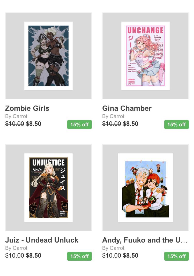 gintoeki's tweet image. Just a little reminder I have shops for both my merch and my prints, ranging from OCs to fanart! Aaaand if ur a UU fan looking for merch…I got you ;)
Links below! ⬇️
