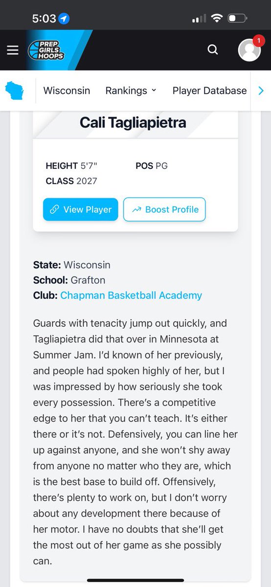 2025ChapmanGBB's tweet image. @CTagliapietra35 makes our U15 @Chapman_GBB team go! Sets the tone on both ends for us and everyone follows! 

Averages from Cincy: 
7.25 ppg (Game High: 13),  5 rpg, 1.5 spg, 1.3 apg, &amp;amp; 50 3P%

Keep working!