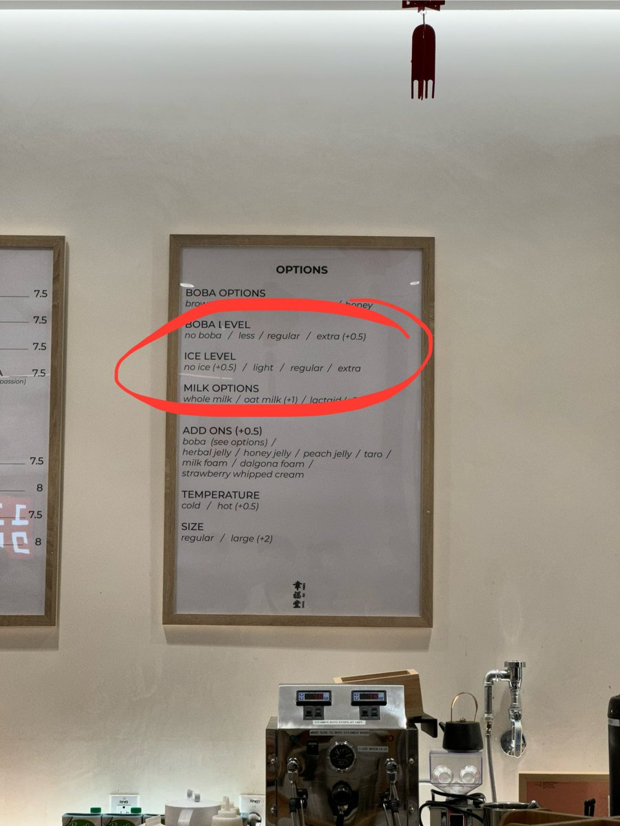 palavalli's tweet photo. “Don’t want ice in your boba? That’ll be 50 cents extra.”

Only in America 😅 https://t.co/kfWgkoSpgM