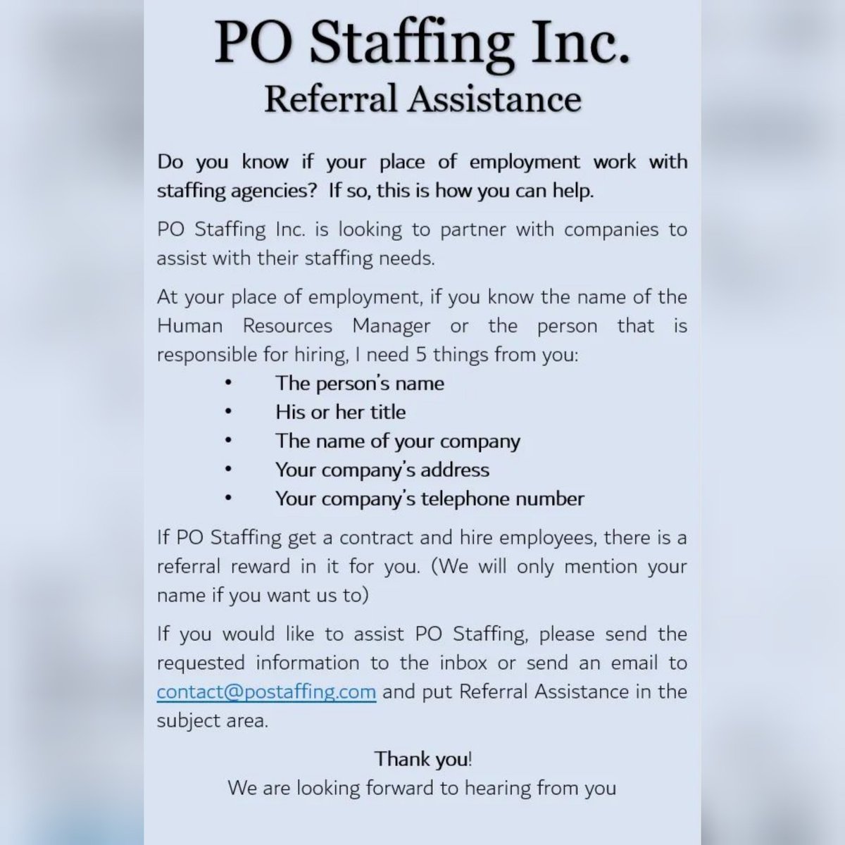 PO Staffing (@PoStaffing) / Posts / X