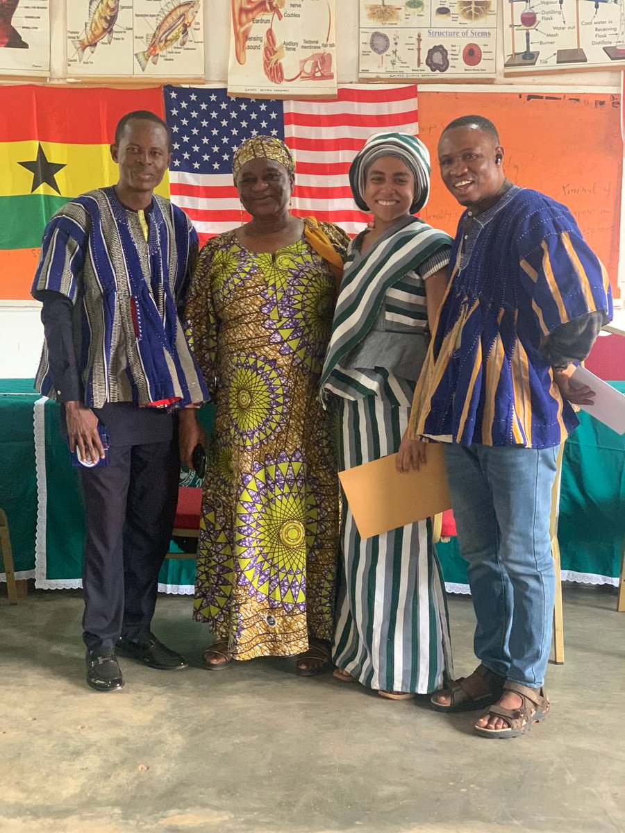 TiimobW's tweet photo. Fulbright Teacher Exchanges: 
Connecting People, Connecting Nations! 
Send-off ceremony for Miss Morgan Thomas, Fulbright ETA @ Savelugu SHS, Ghana. 
It was great being the host teacher.
Thanks to the @USGovernment,  the @USEmbassyGhana, Headmaster and staff of SAVESS. https://t.co/KsskTHYCDo