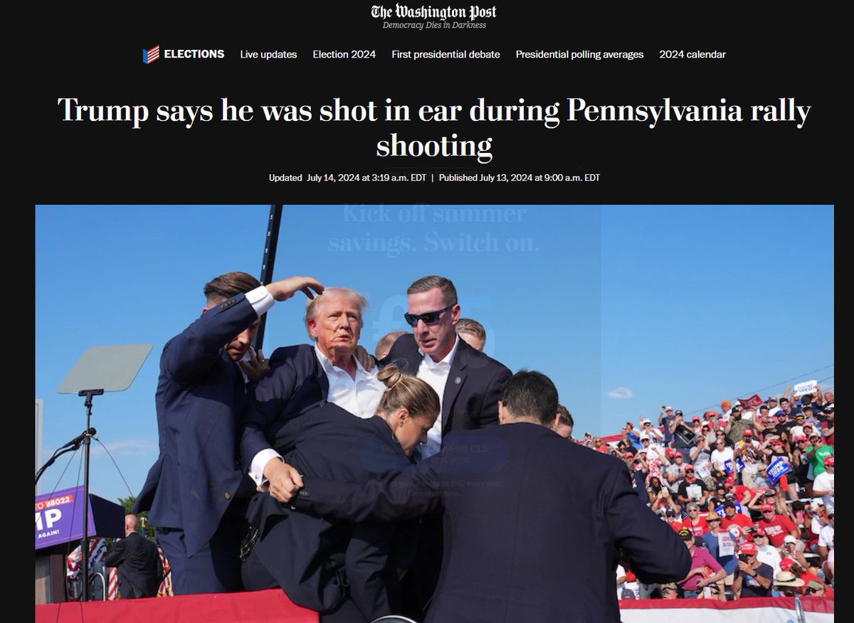 American media is so lame.

'says he was shot in ear'

While blood is running down his face in the picture.

Absolute clownshow.