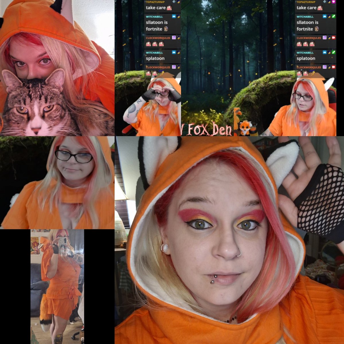 ClockworkJules's tweet photo. I celebrated 1k followers on twitch this Friday! I surprised everyone with a fox costume I put together! We played kukoro and other community games! Let's continue to grow and make memories! #TwitchStreamers #summer #fox https://t.co/O4yZdqvfKM