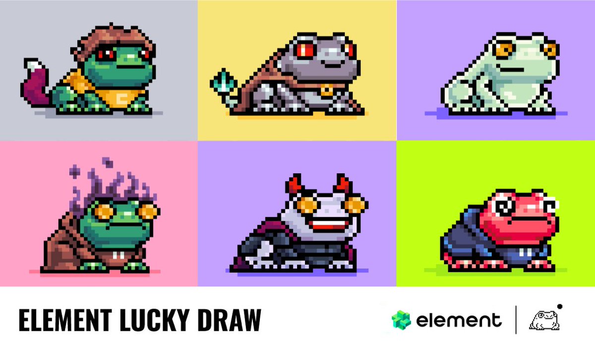 Element NFT Marketplace (@element_market) on Twitter photo ✨Element Lucky Draw✨
🐸Ready to join the latest #Giveaway event? This time, we’ve teamed up with <a href="/efrogs_on_linea/">Ethereum Frogs 🐸</a> to bring you 250 Efroglets WLs!
⏰ Time: Jul. 15, 12 noon - Jul. 16, 3pm HKT
👉 Join Now: element.market/launchpad/even…
#Linea #ElementNFT #Efrogs ✨Element Lucky Draw✨
🐸Ready to join the latest #Giveaway event? This time, we’ve teamed up with <a href="/efrogs_on_linea/">Ethereum Frogs 🐸</a> to bring you 250 Efroglets WLs!
⏰ Time: Jul. 15, 12 noon - Jul. 16, 3pm HKT
👉 Join Now: element.market/launchpad/even…
#Linea #ElementNFT #Efrogs