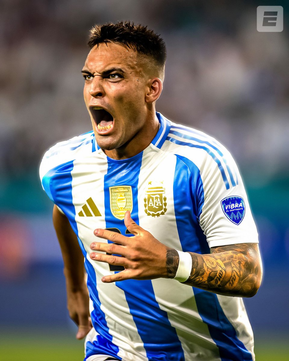 ESPNFC's tweet photo. LAUTARO MARTINEZ PUTS ARGENTINA AHEAD IN EXTRA TIME! THE LEADING SCORER OF COPA AMÉRICA 🙌 https://t.co/F38UzJ4AFD