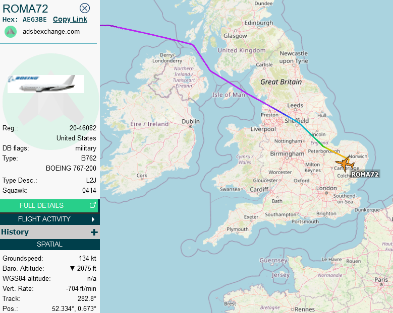 SirListenalot's tweet photo. Jul14 ~2150z #KC46 #AE63BE #ROMA72 has arrived at Mildenhall from McGuire. Likely replacing #ROMA82 https://t.co/jZoCM1ZIYH