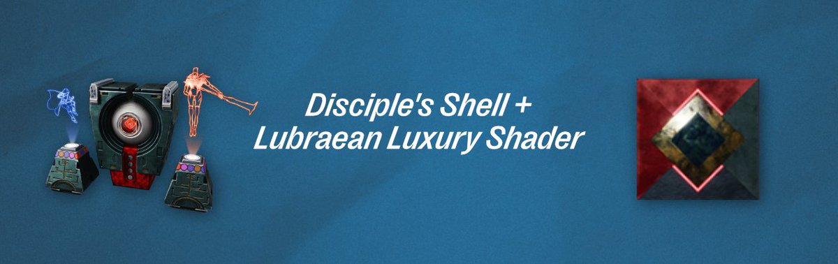 I got an Extra code for the new "Disciples Shell" and "Lubraean Luxury" Shader!

To Enter:
♥️ Like
✅ Follow @iiDeadRose 
🔁 Retweet

There will be 1 winner for both of these! ~ Winners Pulled July 27th! 🎁

Goodluck Guardians!