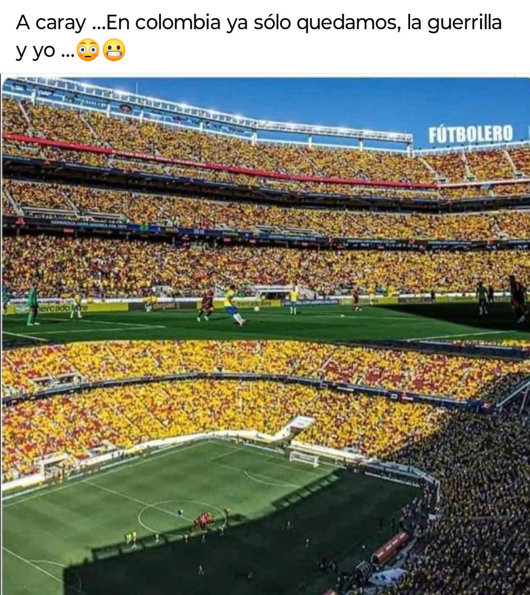 Sola pero apoyando mi colombia....con toda 💪