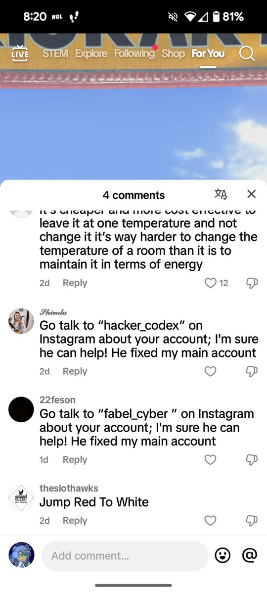 Funtime_CC's tweet image. There was a tiktok I was watching and 2 of the comments were literal scams that had NOTHING to do with the post.. 

What the actual fk is wrong with some people..?