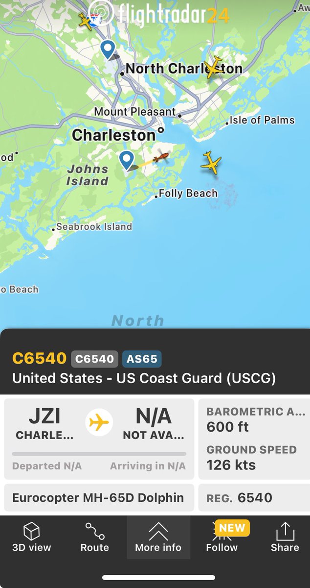 rh29585's tweet photo. @CarolinaScanner Coast Guard in route now. https://t.co/kNwhvWiBAM