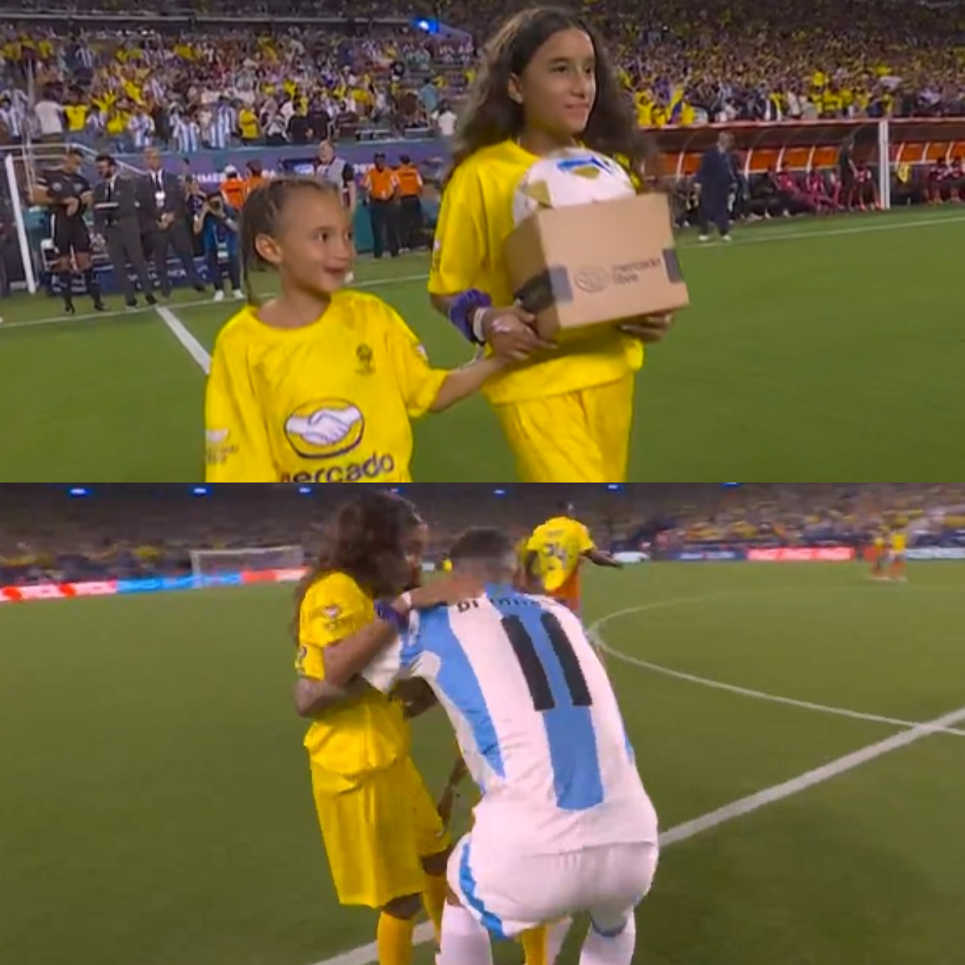 UNO NO ES DE FIERRO, HERMANO... 🥹❤️

Las hijas de Di María le alcanzaron la pelota del partido al árbitro y después se dieron un abrazo con su papá, que está jugando su último partido con la Selección 🇦🇷